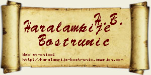 Haralampije Boštrunić vizit kartica
